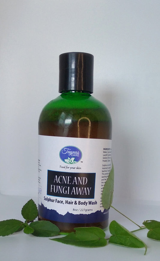 ACNE & FUNGI AWAY Sulphur Face, Hair & Body Wash - Taynas Body Care