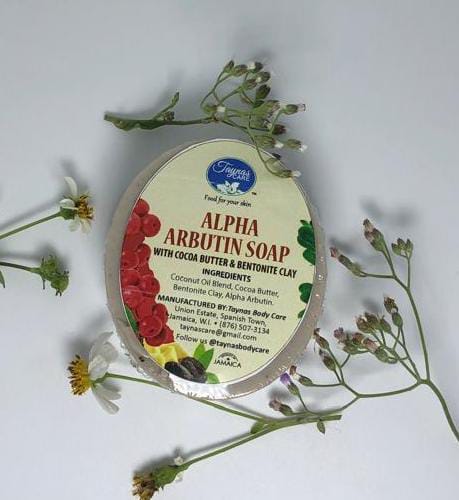 ALPHA ARBUTIN SOAP with Cocoa Butter & Bentonite Clay - Taynas Body Care