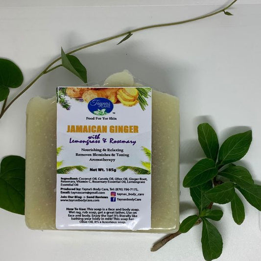 Taynas Body Care Jamaican Ginger Bar Soap with Lemongrass & Rosemary - Taynas Body Care